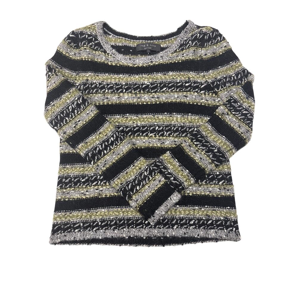 Rag and Bone New York size small striped wool blend sweater grunge chic